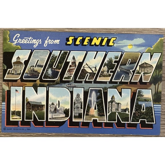 Other - Greetings from scenic southern Indiana ￼LARGE LETTER Vintage postcard